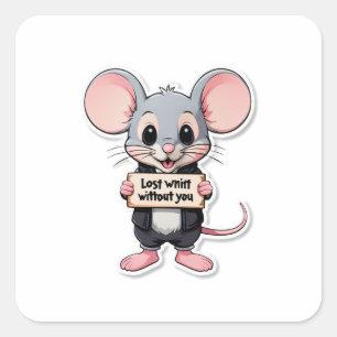 Verloren ohne Dich! – Kleiner Maus Aufkleber