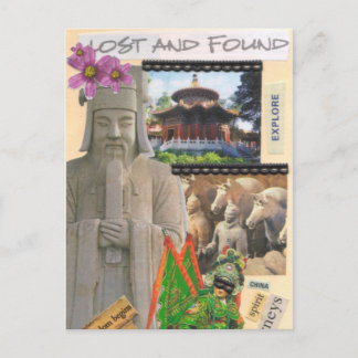 Verlorene gefundene Reisepostkarte Postkarte