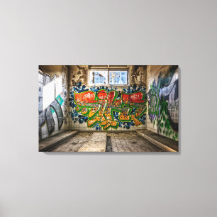 Verlorene Plätze verließen Gebäude-Straßen-Kunst Leinwanddruck