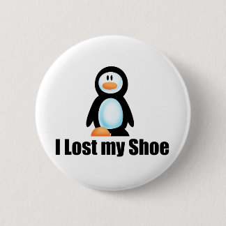Verlorene Schuhkopie des Pinguins Button