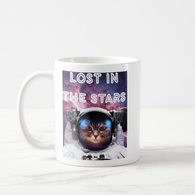 Verlorener Astronaut Katzenbecher  Kaffeetasse (Links)