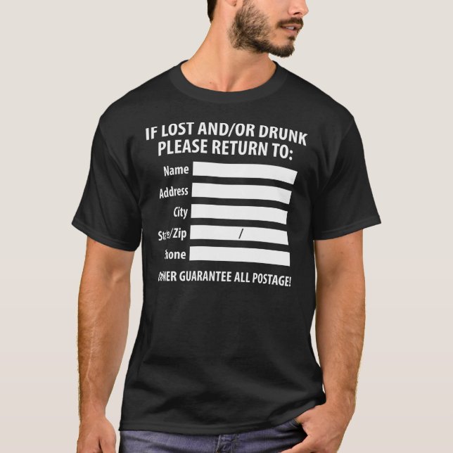 Verlorener/betrunkener Rückholaufkleber T-Shirt (Vorderseite)