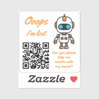 Verlorener Gegenstand Rückgabe QR Handy Bot Aufkleber
