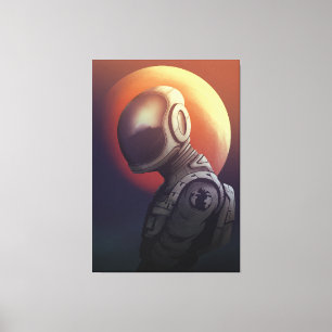 Verlorener Raum-Träumer-Astronaut Kosmische Kunst Leinwanddruck