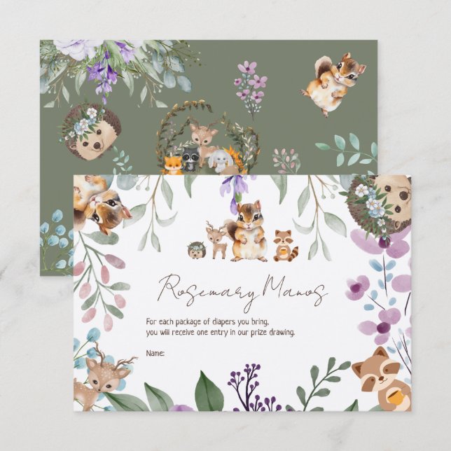 Verlosung für niedliche Grünwaldtierwälder Begleitkarte (Vorne/Hinten)