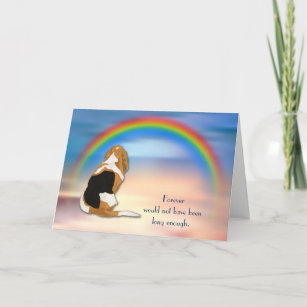 Verlust der Basset Hound Rainbow Sympathy Card Feiertagskarte