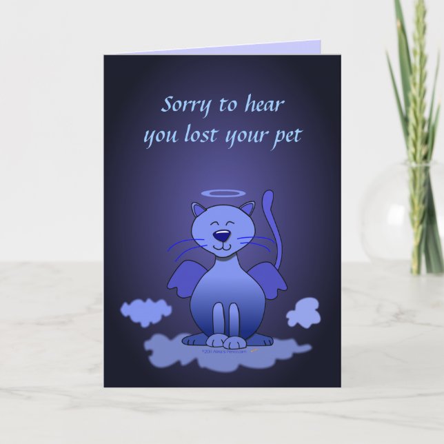 Verlust der Katze Beileid Kitty Heaven Card Karte (Vorderseite)