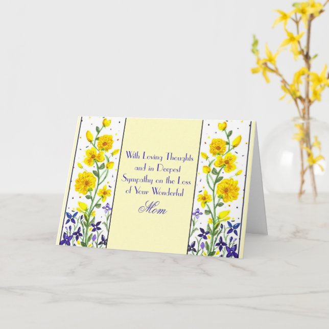 Verlust der Mama Gelbe violette Blumen Sympathieka Karte (Gelbe Blume)