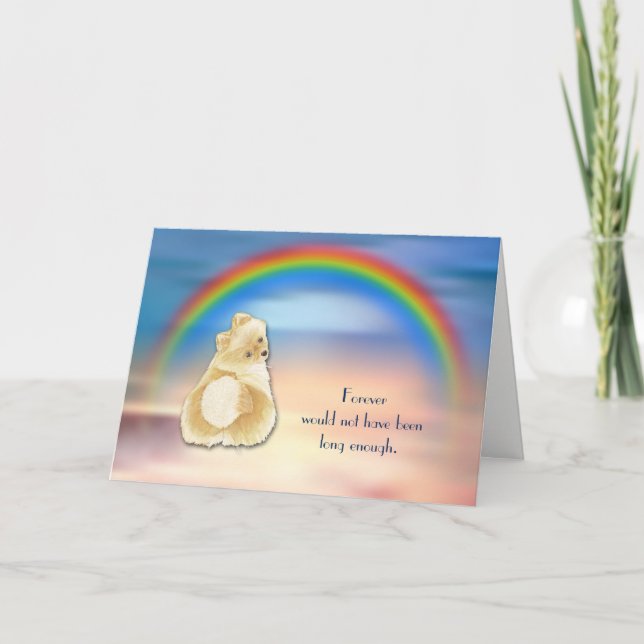 Verlust der Spitz Hund Regenbogen Sympathie Karte (Vorderseite)