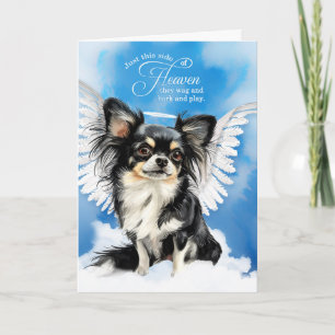 Verlust des Black Tan Longhair Chihuahua Beileid Karte