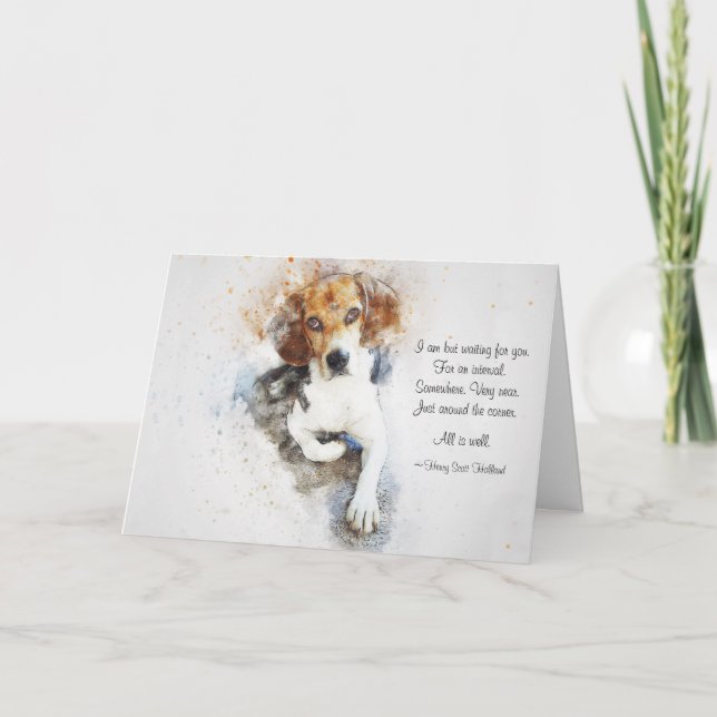 Verlust des Haushundes (Beagle) Gebrauchtkarte Dankeskarte (Vorderseite)
