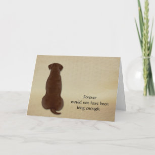 Verlust des Schokolade Labrador Beileid Sympathie  Feiertagskarte