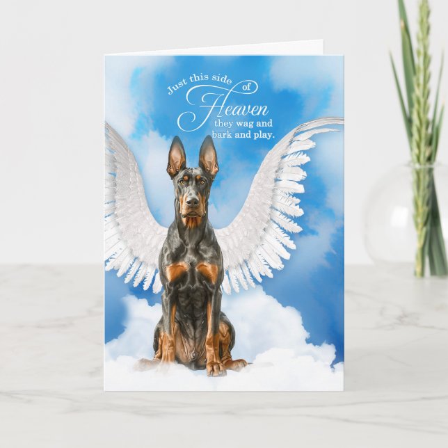 Verlust eines Doberman Pinscher Dog Beileid Karte (Vorderseite)