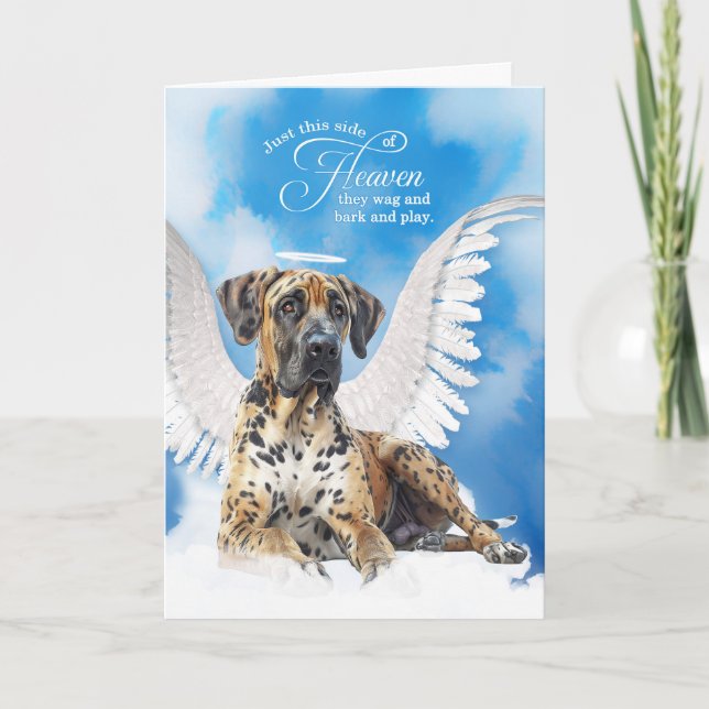 Verlust eines Hundes Harlequin Great Dane Pet Beil Karte (Vorderseite)