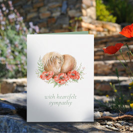 Verlust eines Pferdeherzes Poppies Aquarell Karte