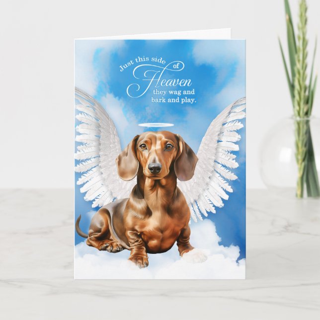 Verlust eines Red Tan Dackel Dog Pet Beileid Karte (Vorderseite)