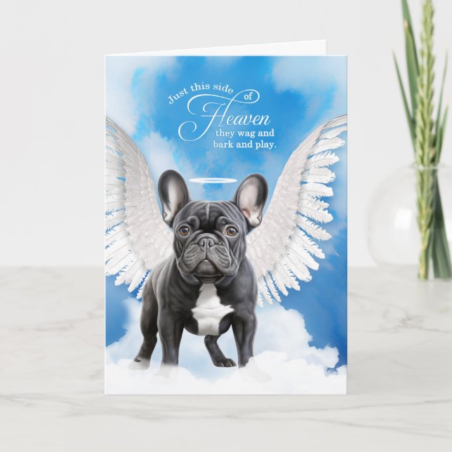 Verlust eines Schwarz-weißen französischen Bulldog Karte (Vorderseite)
