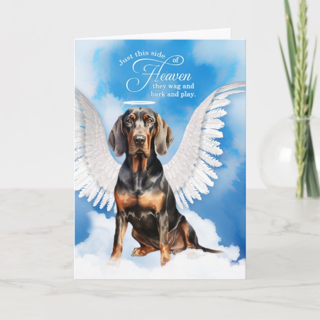Verlust eines schwarzen Tan-Hundes Beileid Karte (Vorderseite)