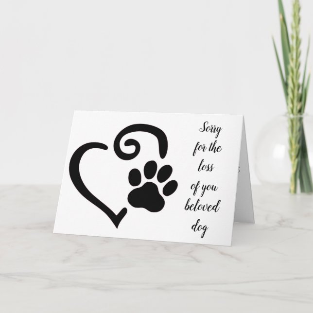 VERLUST IHRER ***DOG**** ERINNERUNGEN AN CHERISH KARTE (Vorderseite)