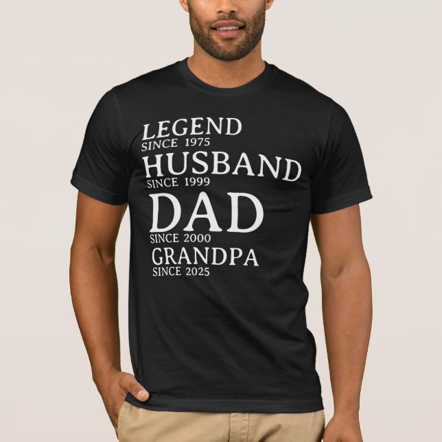 Vermächtnis Husband Vater Opa Personalisiert seit  T-Shirt (Vorderseite)
