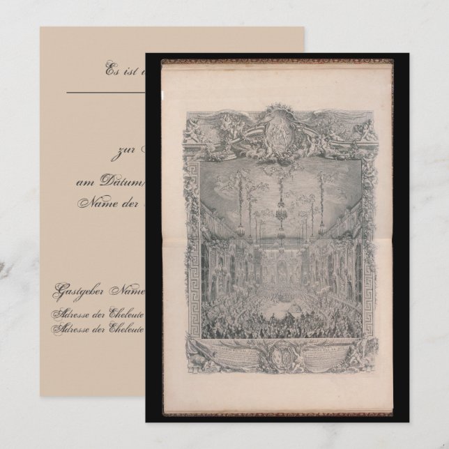 Vermählung – Gestaltbare Einladung zur Hochzeit (Vorne/Hinten)