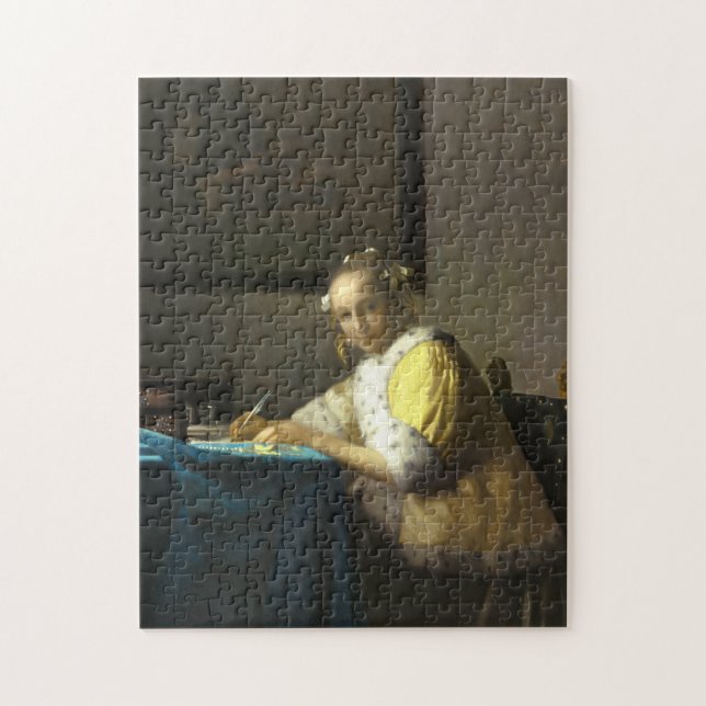 Vermeer A Lady schreibt einen Brief (Vertikal)