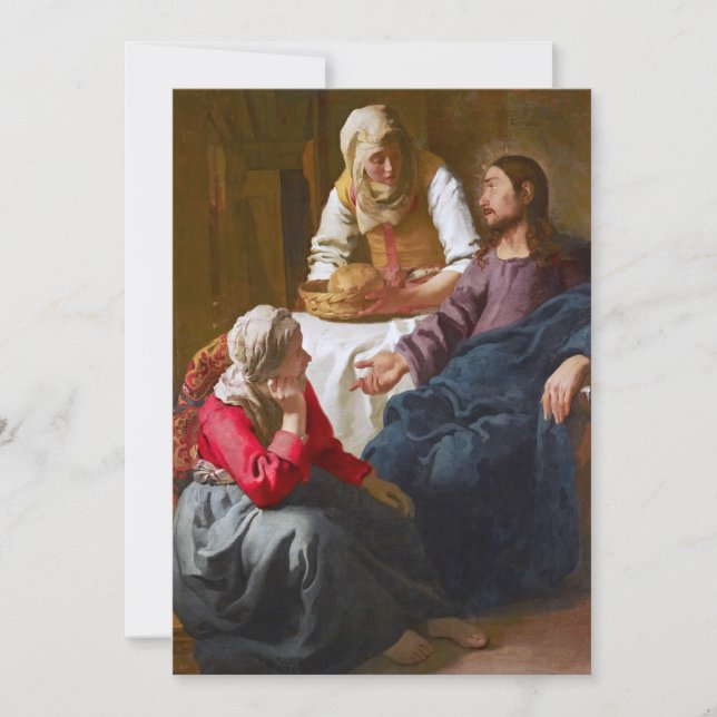 Vermeer - Christus im Haus von Martha und Maria Dankeskarte (Vorderseite)