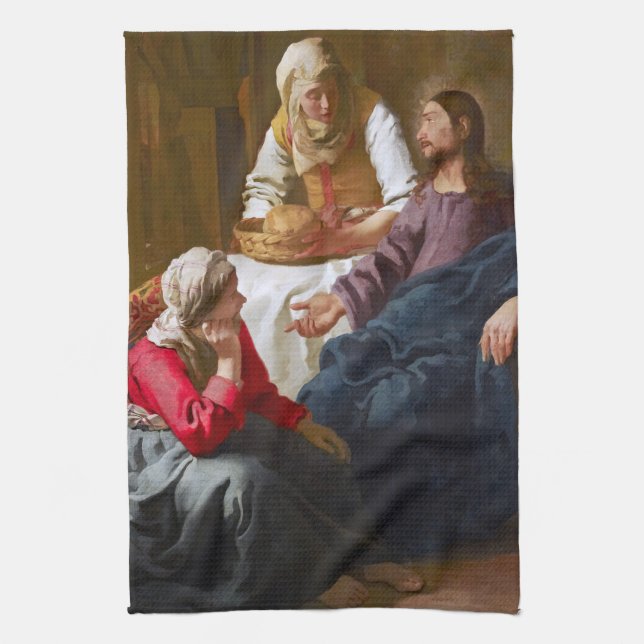 Vermeer - Christus im Haus von Martha und Maria Geschirrtuch (Vertikal)