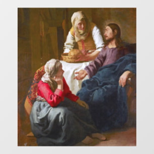 Vermeer - Christus im Hause von Martha und Maria Fensteraufkleber
