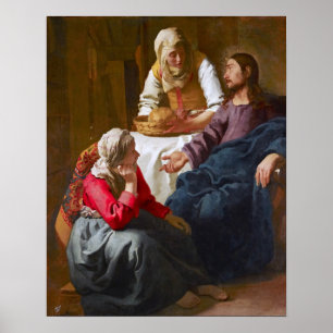 Vermeer - Christus im Hause von Martha und Maria Poster