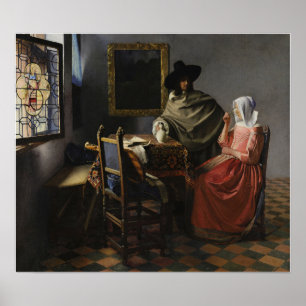 Vermeer - Das Glas Wein 1661 Poster