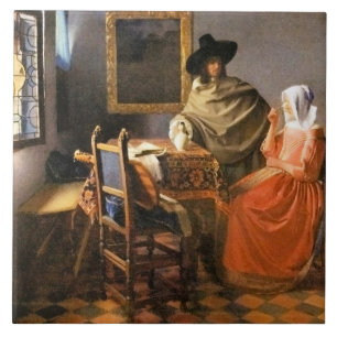 Vermeer - Das Glas Wein, Fliese