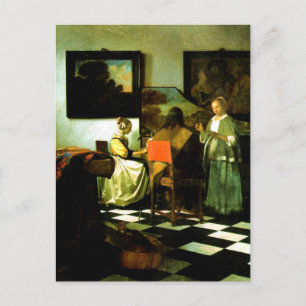 Vermeer: Das Konzert Kunstwerk Postkarte