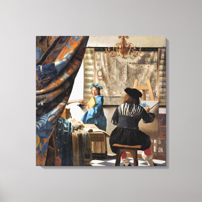 Vermeer - Die Kunst des Malens Leinwanddruck (Vorderseite)
