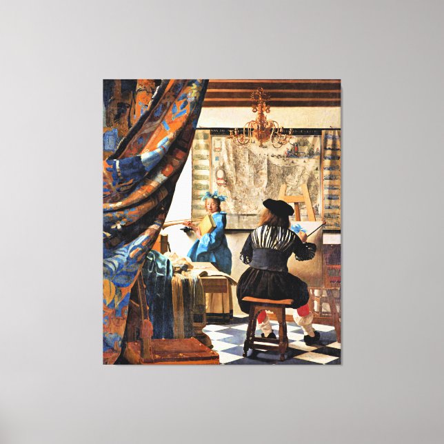 Vermeer - Die Kunst des Malens Leinwanddruck (Vorderseite)