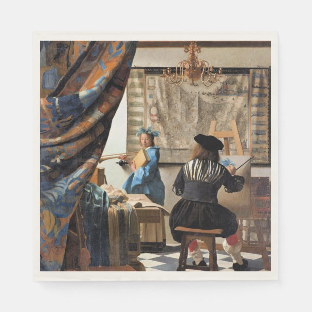 Vermeer - Die Malkunst Serviette (Vorderseite)