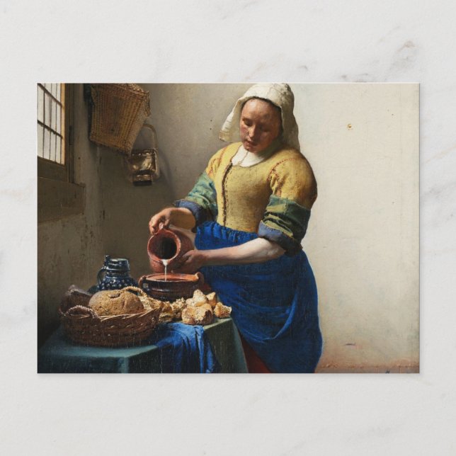 Vermeer Die Milchmädchenpostkarte Postkarte (Vorderseite)