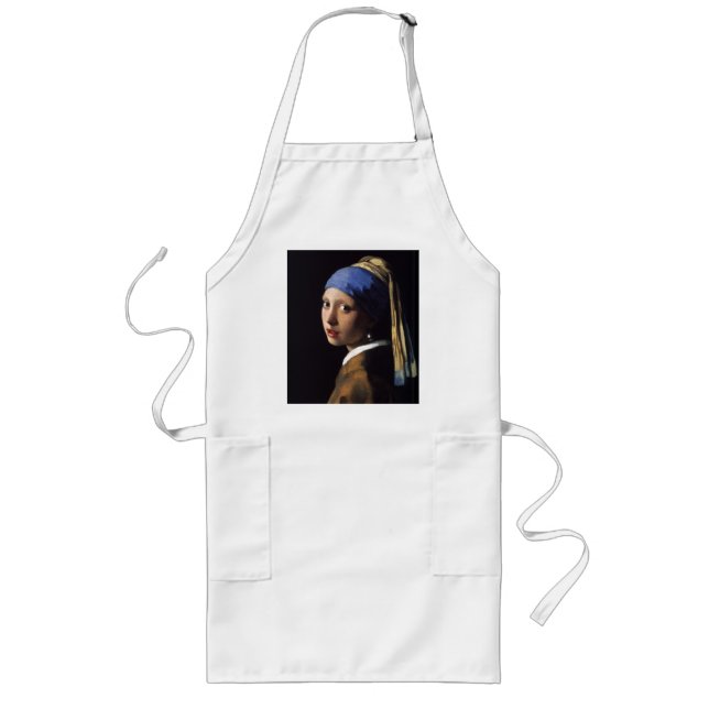 Vermeer Girl Pearl Earring Masterpiece Malerei Lange Schürze (Vorne)