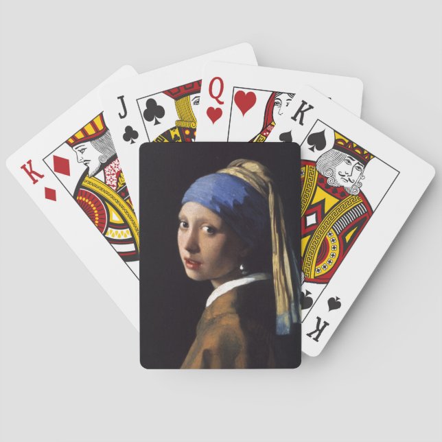 Vermeer Girl Pearl Earring Masterpiece Malerei Spielkarten (Rückseite)