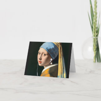 Vermeer Girl with Pearl earring and earphones Karte