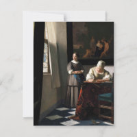 Vermeer - Lady schreibt einen Brief mit ihrer Freu