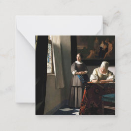 Vermeer - Lady schreibt einen Brief mit ihrer Freu Mitteilungskarte