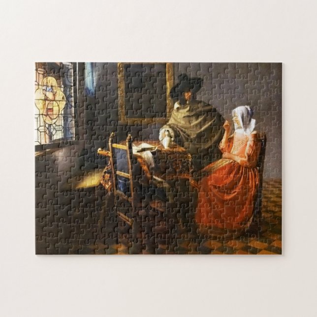 Vermeer le verre du puzzle de vin (Horizontal)