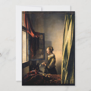 Vermeer - Mädchen beim Lesen eines Briefes am offe Einladung