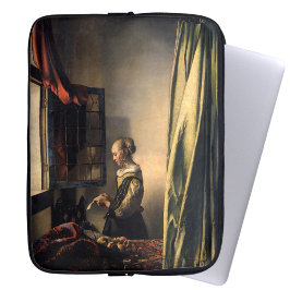 Vermeer - Mädchen, die einen Buchstaben in einem o Laptopschutzhülle