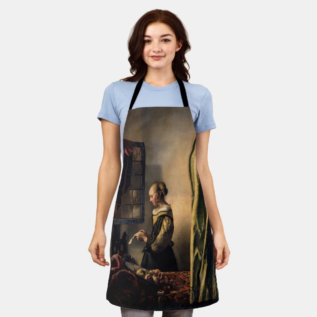 Vermeer - Mädchen, die einen Buchstaben in einem o Schürze (Getragen)