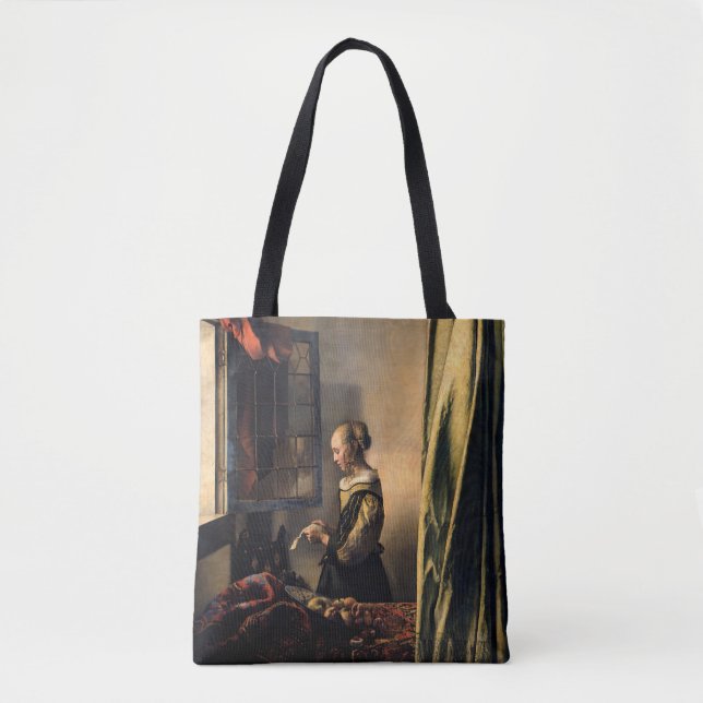 Vermeer - Mädchen, die einen Buchstaben in einem o Tasche (Vorderseite)