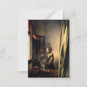 Vermeer - Mädchen liest einen Brief an einem offen Mitteilungskarte