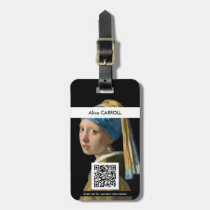 Vermeer - Mädchen mit Perlenohrring - QR-Code Gepäckanhänger