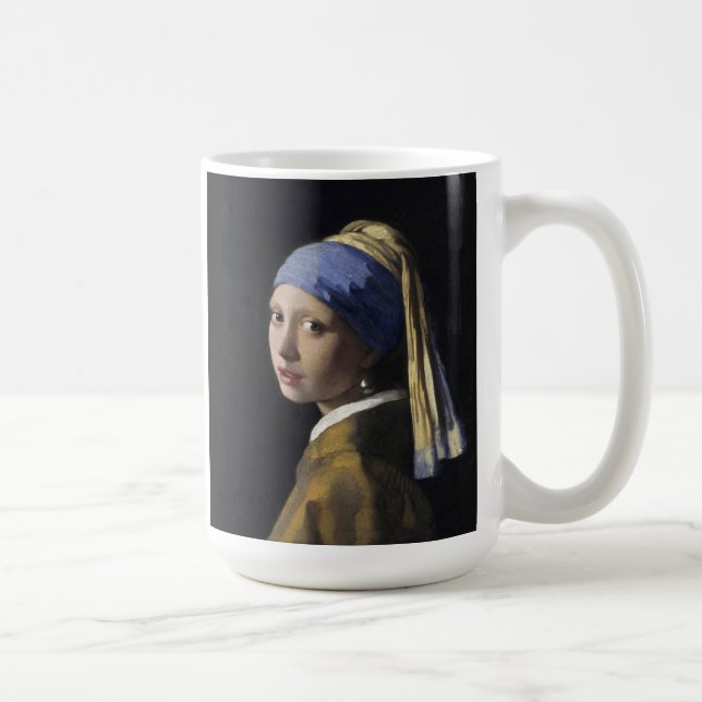 Vermeer-Malerei - Mädchen mit Perlenohrring Kaffeetasse (Rechts)